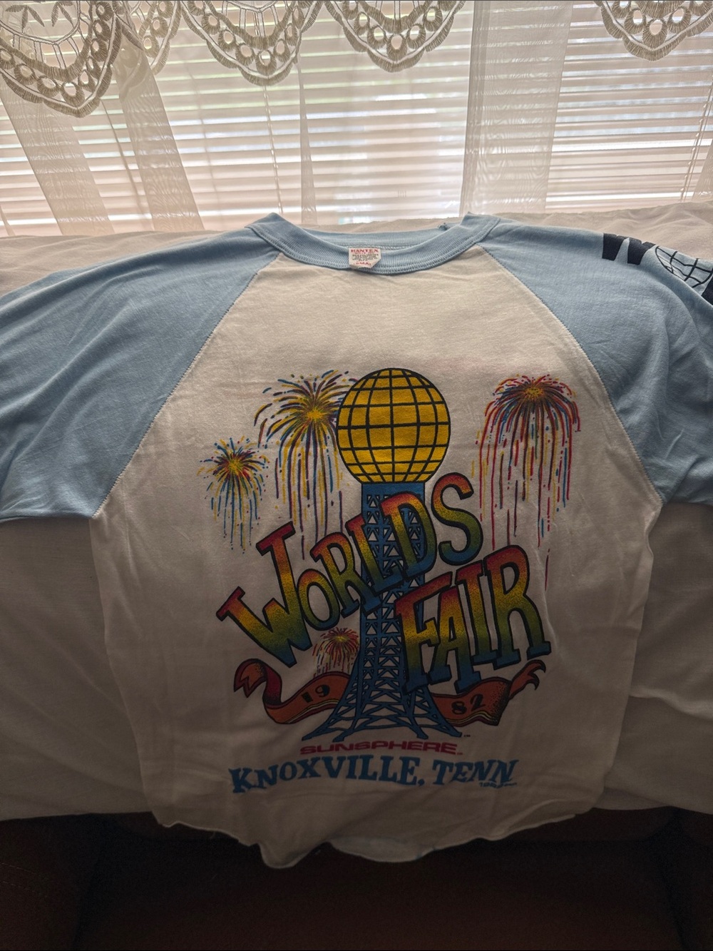 World's Fair Knoxville Graphic Tee - Light Blue/White size medium runs small